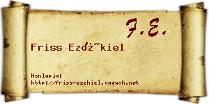 Friss Ezékiel névjegykártya